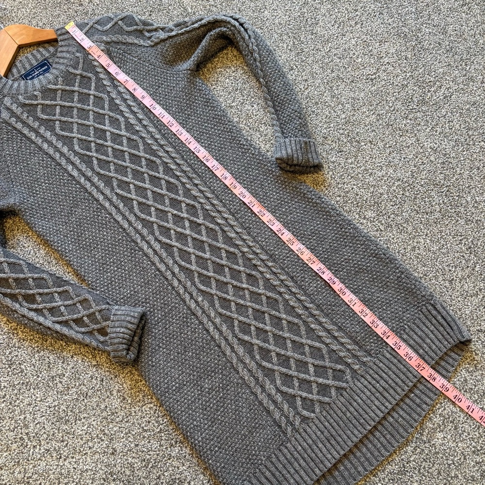 Kiel James Patrick Gray Cable Knit Sweater Dress Small – Classic Preppy Winter S - Picture 7 of 10